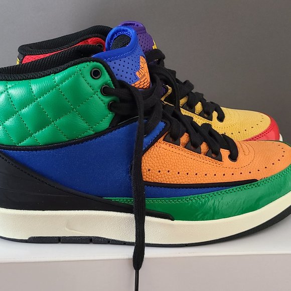 Nike Air Jordan 2 Retro Womens size 7.5 Multi-Color Red Yellow Blue Purple Green - Picture 6 of 17